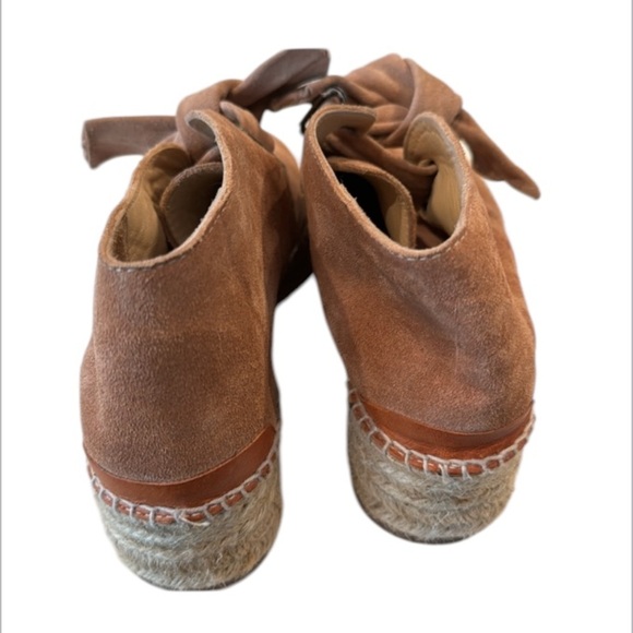Rag & Bone Gena Ginger Brown Suede Leather Espadrille Tie Ankle Boots Size 7 - Picture 10 of 14